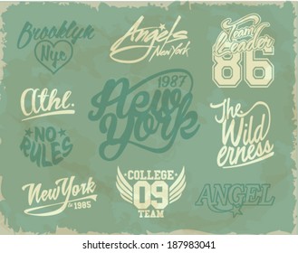 vintage college label set