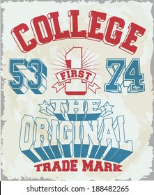 vintage college label set