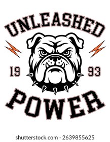 Vintage College Style Bulldog T-Shirt Design