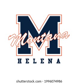 Vintage college style typography Montana slogan print - Retro varsity text for tee - t shirt - Vector