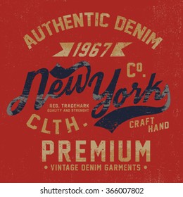vintage college tee print design