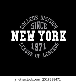 Vintage college typography New York Brooklyn city slogan print graphic t-shirt for t-shirt or sweatshirt hoodie - Vector illustrasion and college