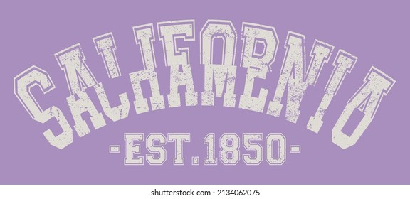 Vintage College-Vielfalt Stadt-Slogan-Logo mit Grunge-Effekt für grafisches T-Shirt oder Sweatshirt - Vektorgrafik