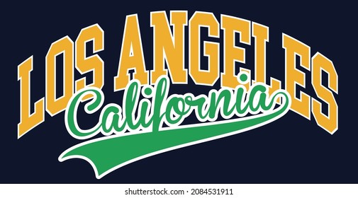 Vintage college varsity california state los angeles city slogan print for graphic tee t shirt or sweatshirt - Vector