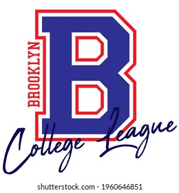 Vintage College Varsity Font Typography Brooklyn Slogan Vector Print For Man Woman Tee - T Shirt And Sweatshirt