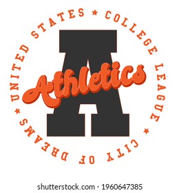 Vintage college varsity font typography slogan vector print for man woman tee - t shirt and sweatshirt