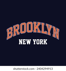 Variedad vintage de la universidad nueva york estreno de eslogan de brooklyn para camiseta gráfica o sudadera - Vector