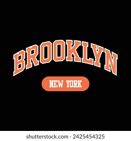 Vintage College Universität New York State Brooklyn Slogan Print für Grafik-T-Shirt oder Sweatshirt - Vektor	