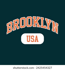 Vintage college varsity new york state brooklyn slogan print for graphic tee t shirt or sweatshirt - Vector	