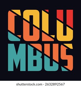 Vintage college varsity ohio state columbus city slogan emblem print with grunge effect for graphic tee t shirt or sweatshirt - Vector