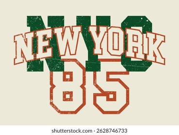 Vintage college varsity typography united states of america state number slogan print for graphic tee t shirt or sweatshirt hoodie - Vector