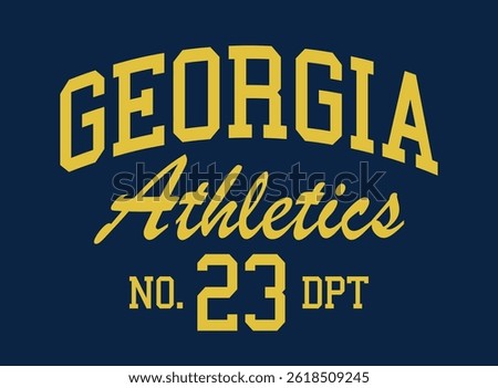 Vintage college varsity typography united states of america georgia state athletics sport department slogan print for graphic tee t shirt or sweatshirt hoodie - Vector