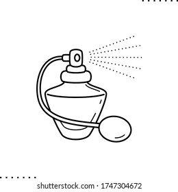 Icono vectorial de botella de Colonia de Vintage en contornos