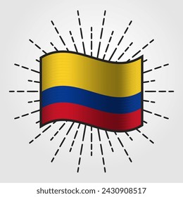 Vintage Colombia National Flag Illustration