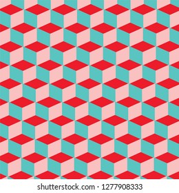 Vintage color 3d cube pattern vector