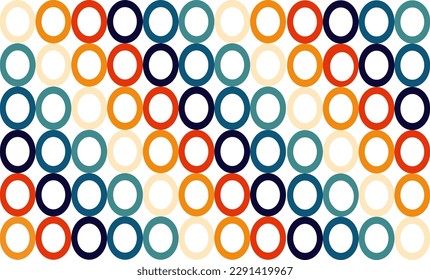 vintage color abstract background with circles ring pattern as seamless repeat style, replete image design for fabric printing 