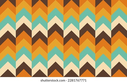 Vintage color arrow seamless geometric repeat pattern, replete image, design for fabric printing 