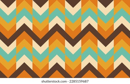 Vintage color arrow seamless geometric repeat pattern, replete image, design for fabric printing