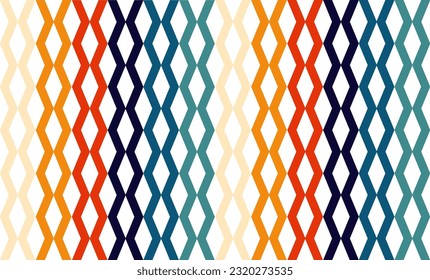 Vintage color arrow zigzag and diamond seamless geometric diamond net repeat pattern vertical, replete image, design for fabric printing
