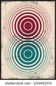 Vintage Color Background, Cover from the 1970s Grunge Effect