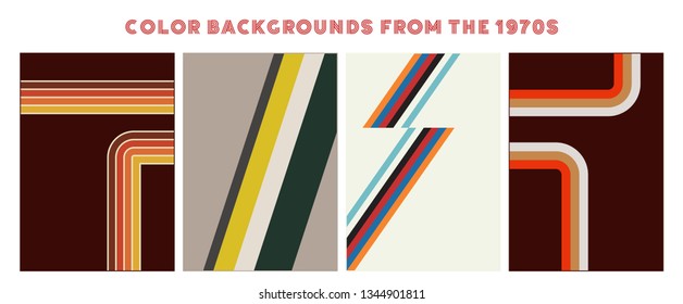 Vintage Color Backgrounds From The Seventies. Poster, Cover Backgrounds