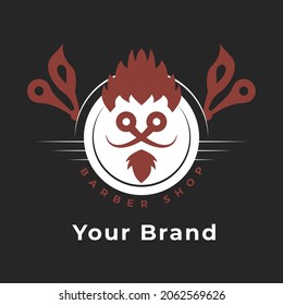 vintage color barber shop logo