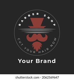 vintage color barber shop logo