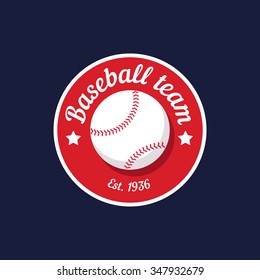 vintage color baseball championship logo or badge. Flat style design