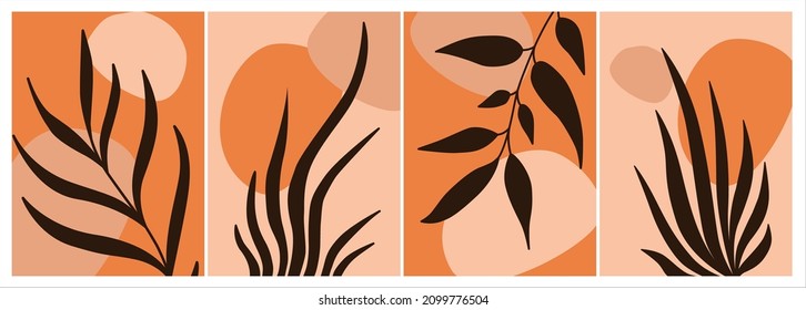 Vintage color botanical vector set