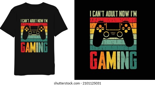 Vintage Color Gaming T-shirt Design 