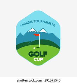 Vintage color golf championship badge