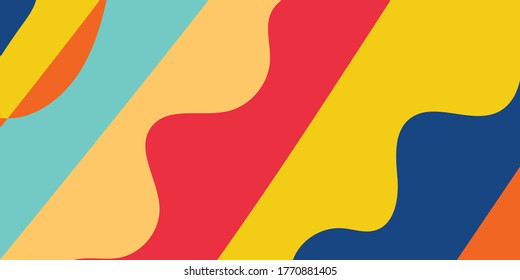Vintage color graphic illustration trendy poster Design background.