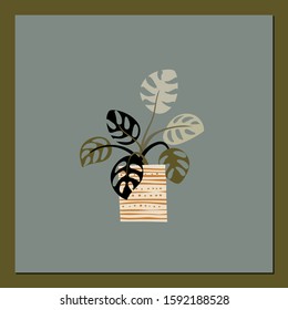 Vintage Color Hand Draw Flower and Plants