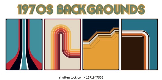 Vintage Color Linear Backgrounds, 1970s Style