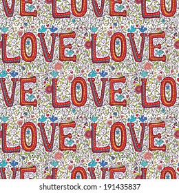 vintage color love seamless pattern