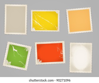 Vintage color post stamps template clip-art