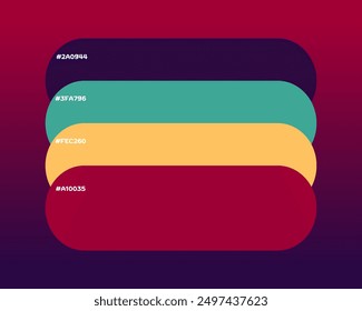 Vintage Color Scheme has Four beautiful colors, a color swatch, catalog samples, and trendy multicolored pallets. Vector illustration