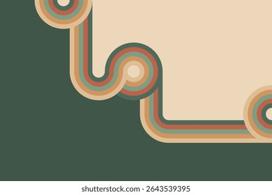 Vintage color stripes bending into retro shapes on a textured canvas