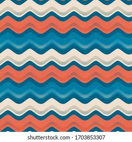 Vintage color wave seamless pattern.