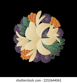 Vintage colored bouquet blooming flowers