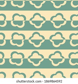 Vintage colored clouds and stripes repeat pattern