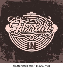 Vintage colored label concept. Vector illustration design for t-shirt and printing.