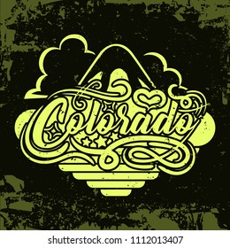 Vintage colored label concept. Vector illustration design for t-shirt and printing.