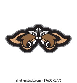 Vintage Colored Monogram Baroque print. Vector illustration