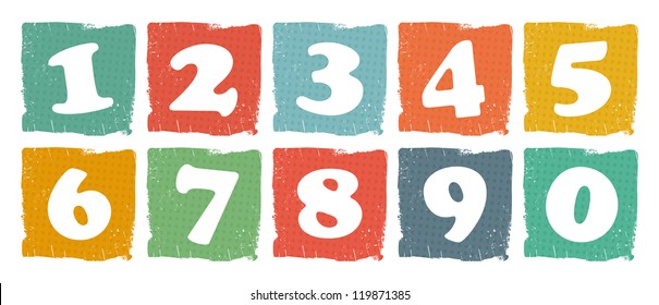 Vintage colored numbers set