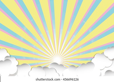 Vintage colored rays background.sunrise.