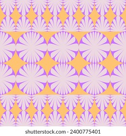 vintage colored seamless pattern. grid arrangement, geometric stylized flowers  for surface design, fabric, paper, stationery, card, banner, textile, printing