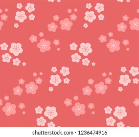 vintage colored seamless pattern tile of sakura flowers in vector - ideal for any textile or paper print