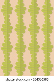 Vintage colored simple seamless pattern. Background with paper fold and 3d realistic shadow.Retro fold green wavy diamonds.