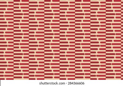Vintage colored simple seamless pattern. Background with paper fold and 3d realistic shadow.Retro fold red striped hexagons.